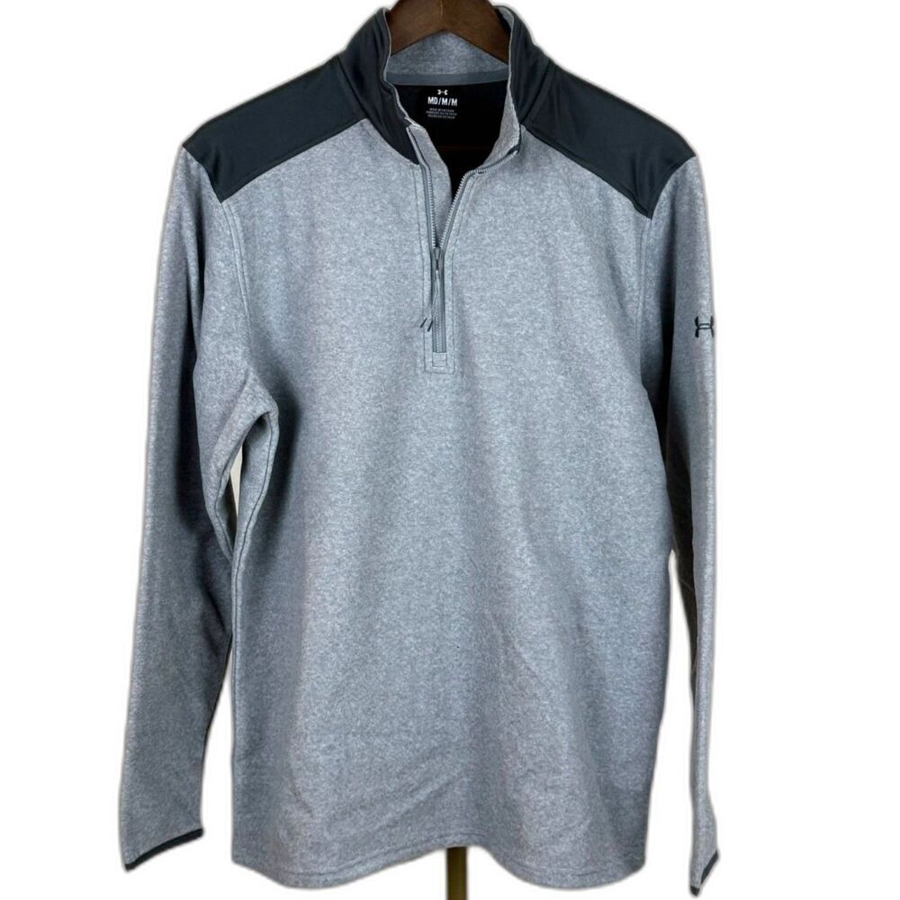 Under Armour Men's ColdGear Infrared 1/4 Zip Fleece Pullover Steel Grey Sz M NWT